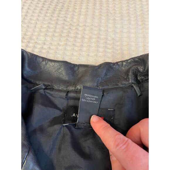 Avenue Soft Genuine Leather Black Collared Button Up Long Plus Size Jacket 22/24 - Picture 9 of 16